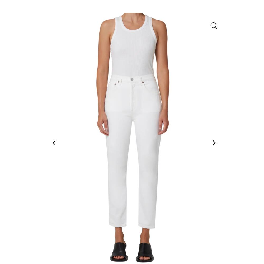 AGOLDE NWT Riley Crop Ankle Denim Jean in White Whip // 25 - Picture 13 of 13